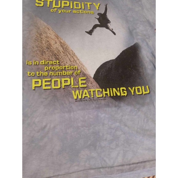 The Mountain Tie Dye T Shirt - Size XL -"Mountain Life"/"The Level of Stupidity" - Picture 3 of 7